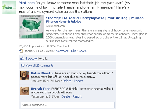 Facebook Post Insight, das neue Feature befindet sich direkt unter dem Post. (Quelle: InsideFacebook.com)