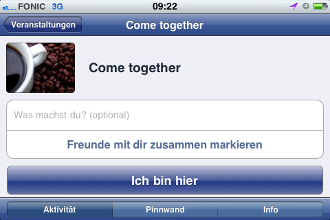 Check-Ins bei Events nun auch am iPhone möglich