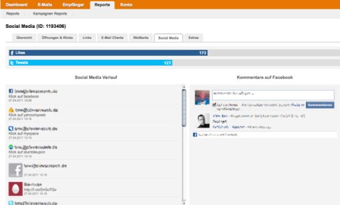 Social Media Tracking bei Cleverreach
