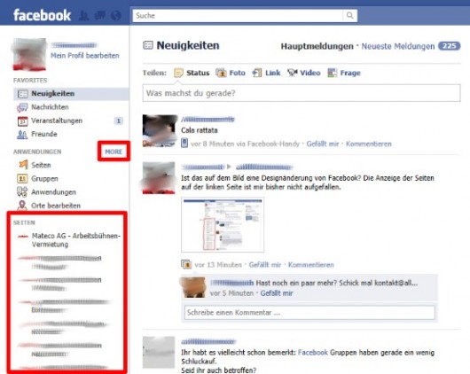 Neue Seitenleiste links