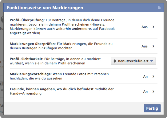 Markierungen bearbeiten
