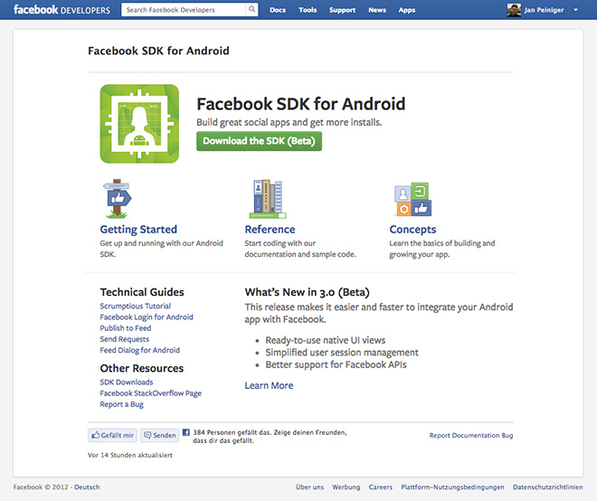 Facebook Android Dev Center