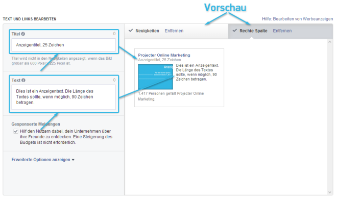 04-AdsManager-Anzeigentext