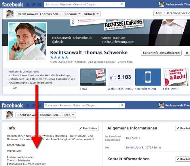 Facebook Impressum Darstellung Alternative 2