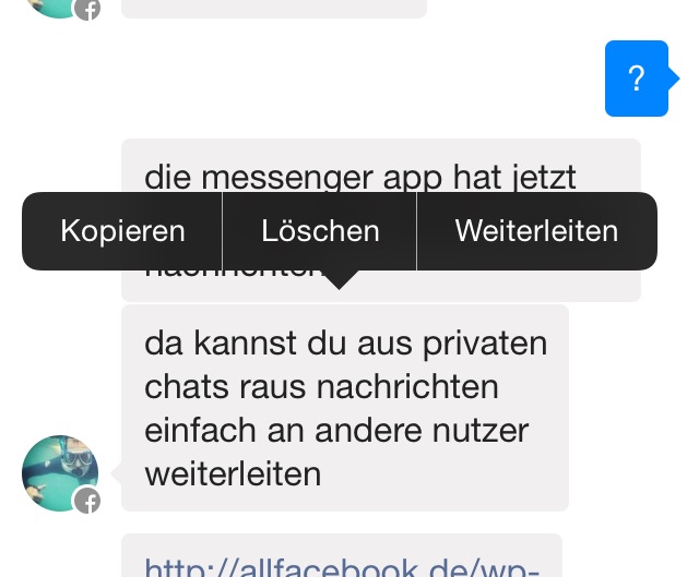 Nachricht auf Facebook weiterleiten