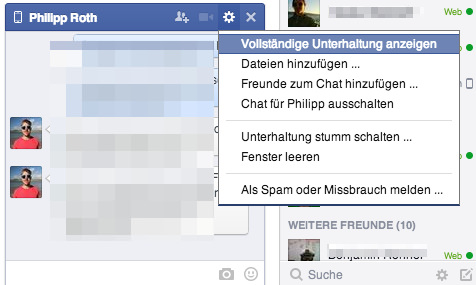 Nachrichten Optionen