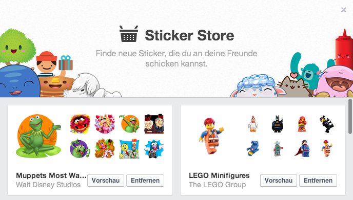 Facebook Sticker Store