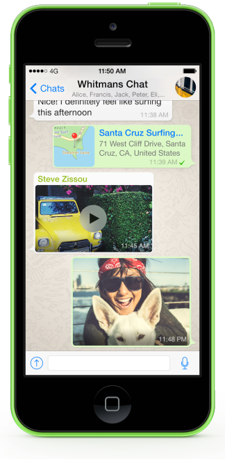 WhatsApp auf dem iPhone als Beispiel Screenshot