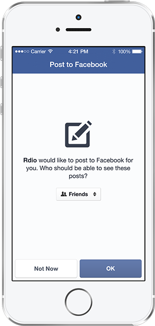 Screenshot: Einstellen der Sichtbarkeit von Posts im Freundeskreis beim Facebook Login