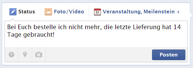 Sobald Sie eine Tatsache behaupten, hier die Lieferdauer, müssen Sie sie nachweisen können.
