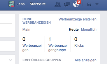 Altes Dashboard für Anzeigen im Newsfeed