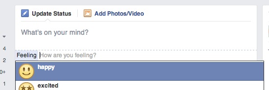 Statusupdate mit Smilie auf Facebook veröffentlichen