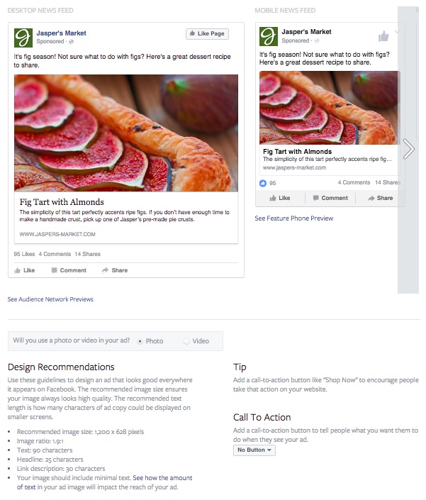 Bildgröße und Textlänge für Linkposts auf Facebook