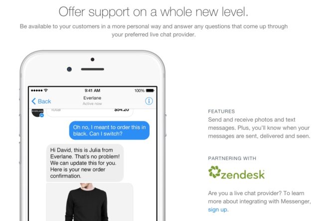 Customer Support mit dem Facebook Messenger