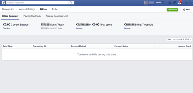 New Ads Manager Billing