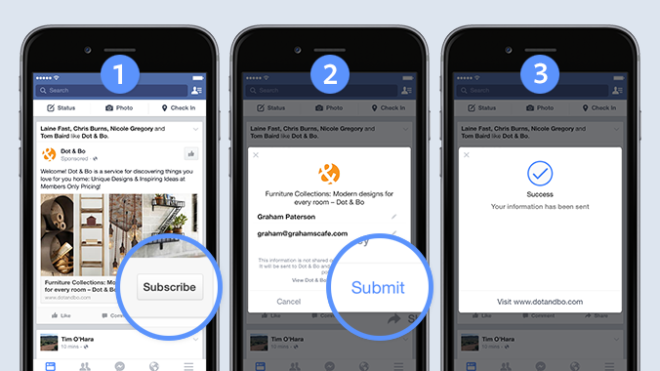 Bild 1 Facebook Lead Ads (Quelle Facebook)