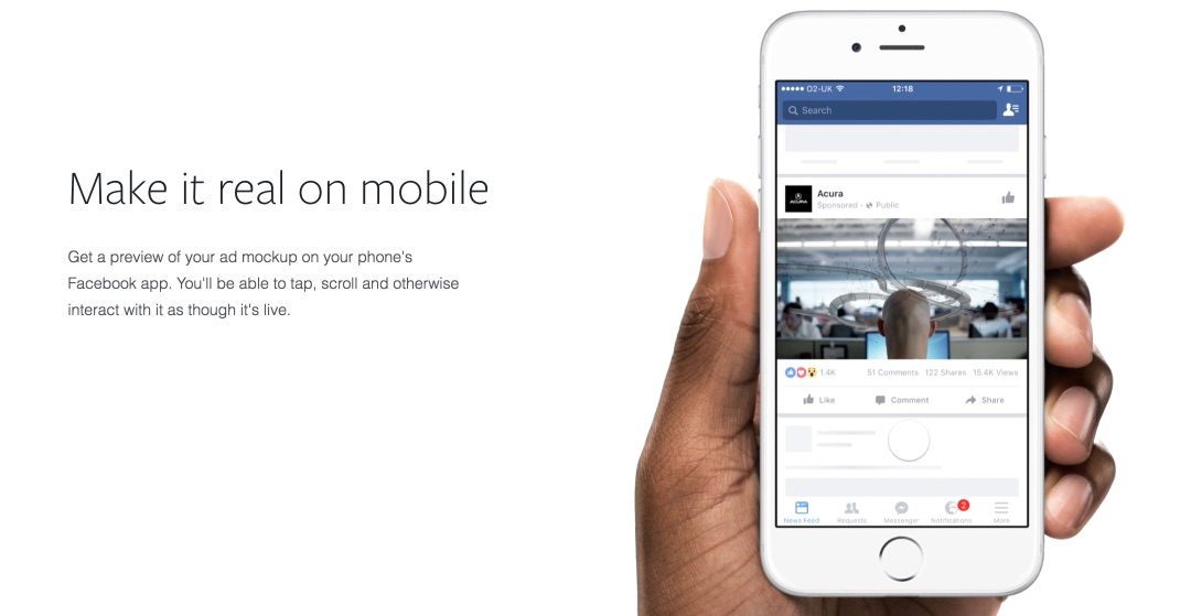 Vorschau Facebook Creative Hub