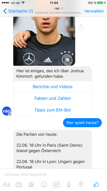 Der Messenger Bot von ran 