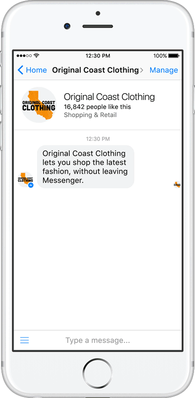 Menü innerhalb des Messenger Bots