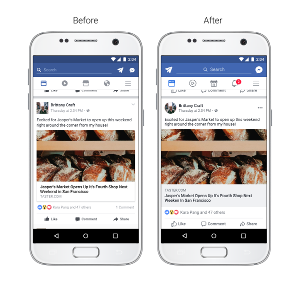 Redesign der Facebook Navigation