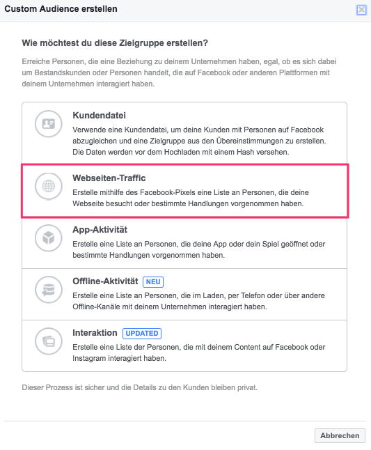 Instant Article Website Custom Audience