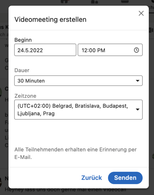 LinkedIn Videocall