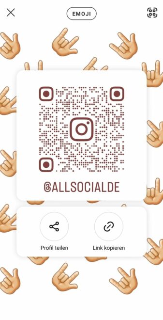 QR-Code im Instagram Profil