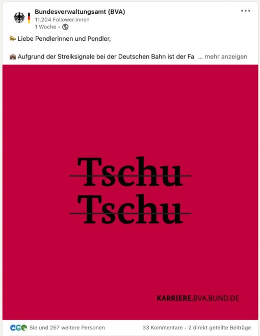 LinkedIn Post Bundesverwaltungsamt