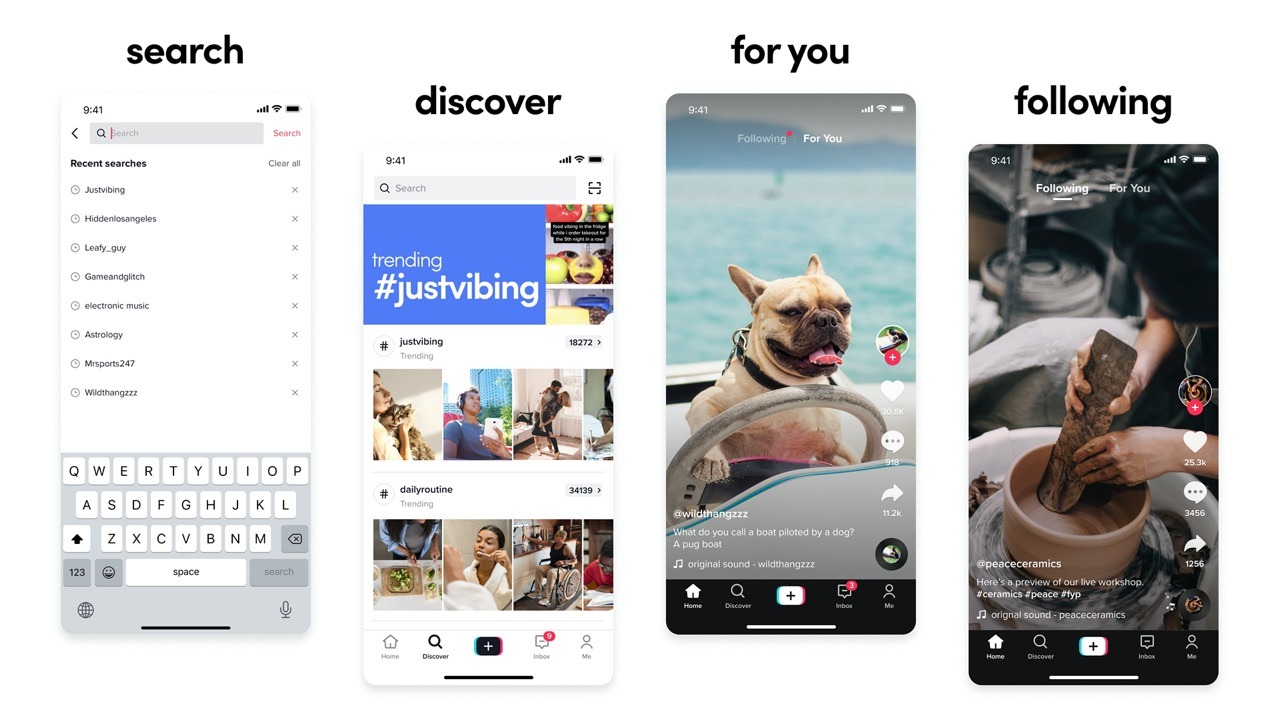 Die TikTok Discover Funktion, die bestimmt, was die User*innen als Suchergebnisse von der Suchfunktion angezeigt bekommen.