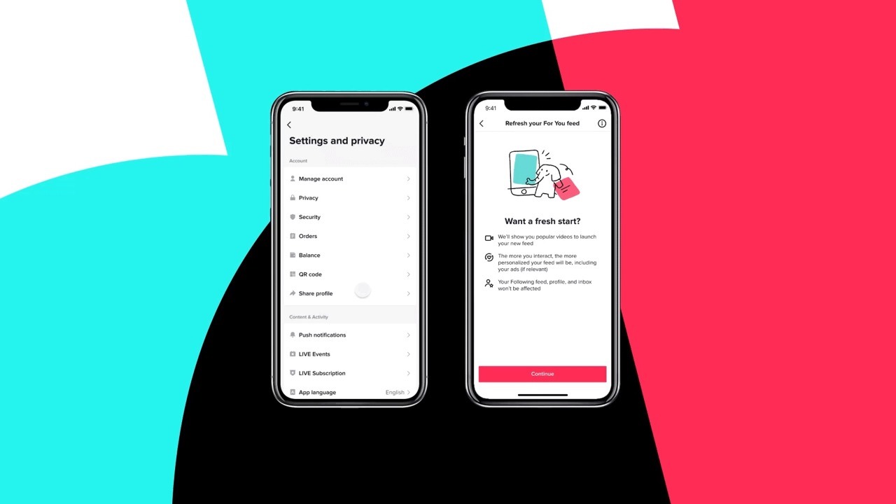 Das Auswahlmenü der "For You" Funktion in TikTok. Mit dieser Funktion soll der eigene Feed anpassbar sein, oder es soll einstellbar sein, was man im eigenen Feed vorrangig sehen möchte. 