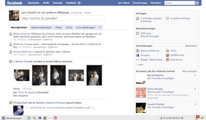 So würde es aussehen: Ein "altes" Facebook