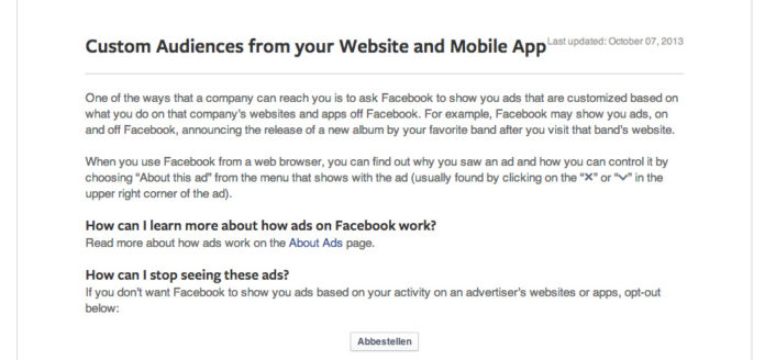 Custom Audience Opt-Out