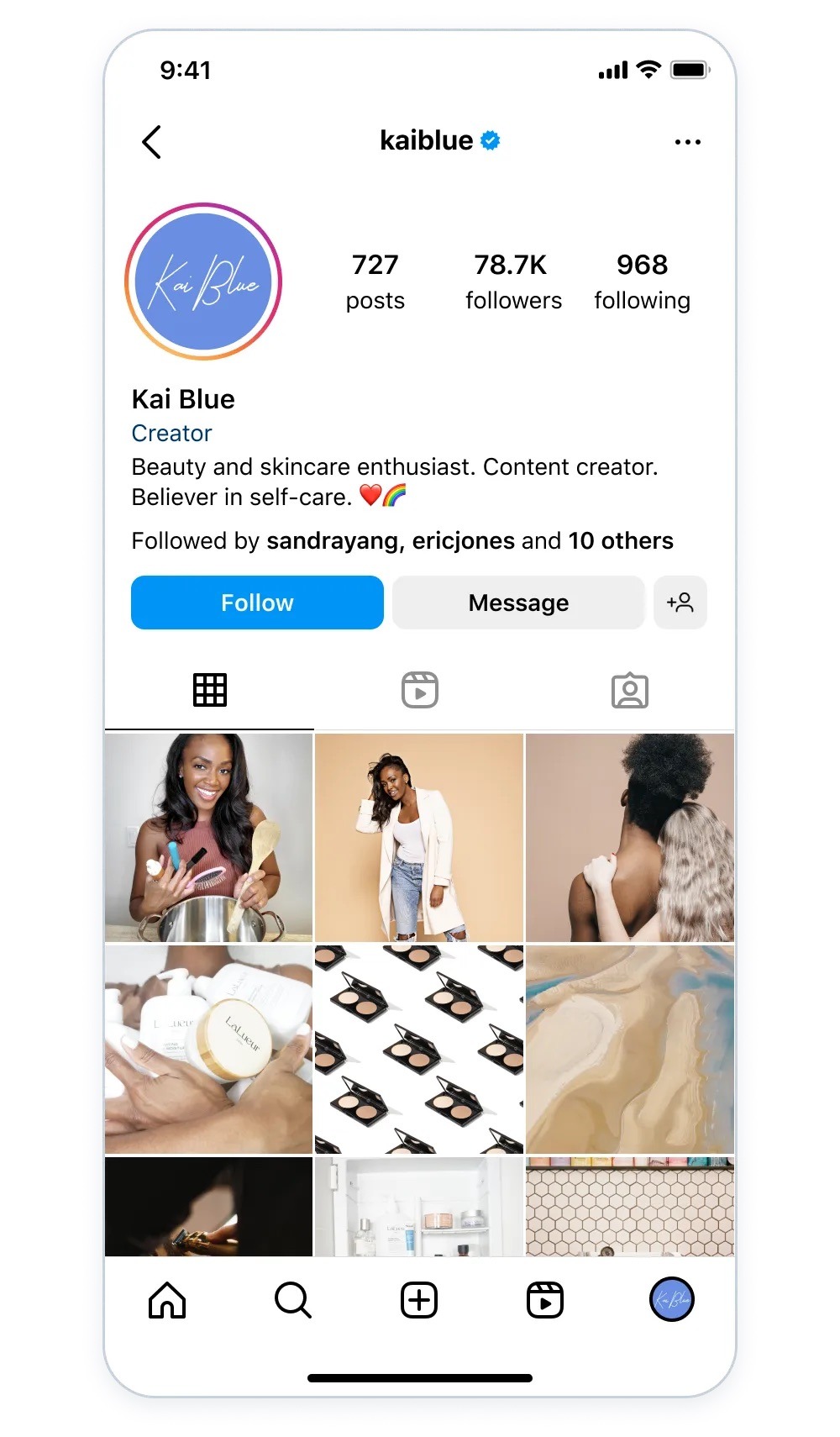 Ein Instagram Profil, das über einen blauken Haken als Abzeichen für einen verifizierten Account verfügt.